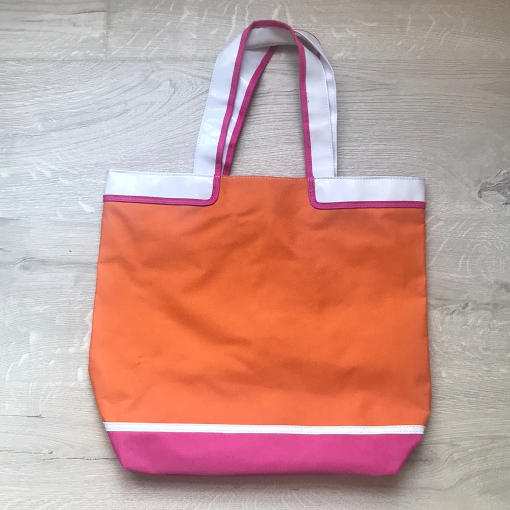 Estée Lauder durable tote bag- orange, pink, white